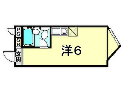 阪神本線 神戸三宮駅(阪神) 徒歩13分 6階建 築44年(ワンルーム/5階)の間取り写真