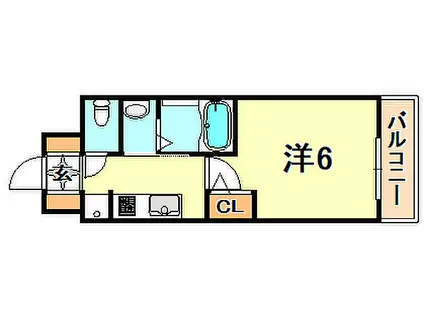 神戸市西神・山手線 大倉山駅(兵庫) 徒歩3分 14階建 築4年(1K/5階)の間取り写真