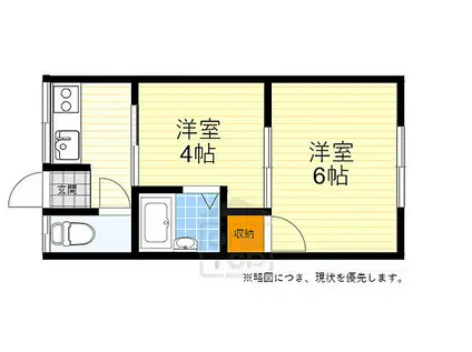 橋本アパート(2K/2階)の間取り写真