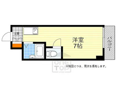 リーヴズ千里山(1K/1階)の間取り写真