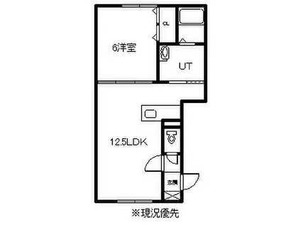  ミモレット(1LDK/1階)の間取り写真