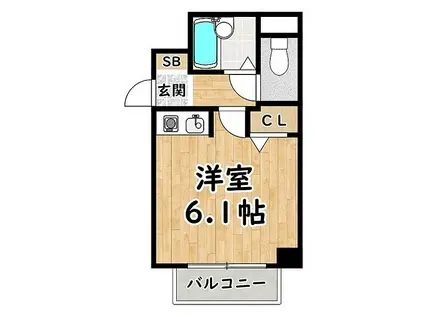 サンユタカマンション(ワンルーム/7階)の間取り写真