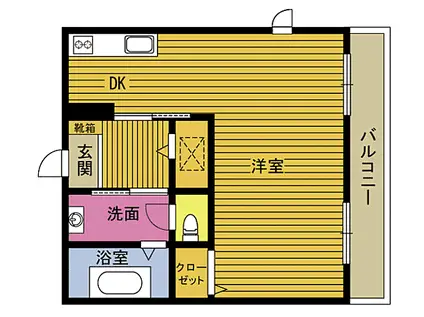 シャトレ浜田(ワンルーム/2階)の間取り写真