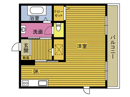 シャトレ浜田(ワンルーム/2階)の間取り写真