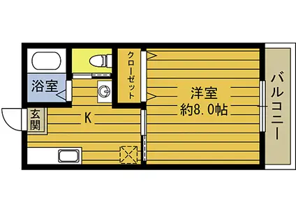 サニームサシ(1K/1階)の間取り写真