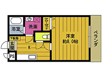 R-31番館(1K/1階)の間取り写真