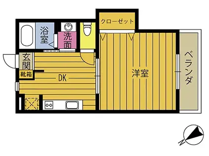 AOWA D(1DK/1階)の間取り写真