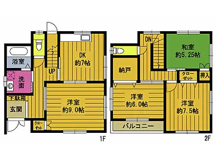 JR日豊本線 西大分駅 徒歩33分 2階建 築17年(4SDK)の間取り写真