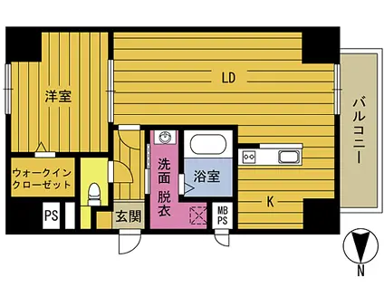 GRAND JADE金池(1LDK/8階)の間取り写真