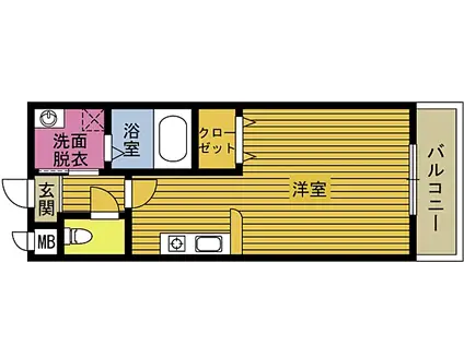 ベスト京町マンション(ワンルーム/4階)の間取り写真