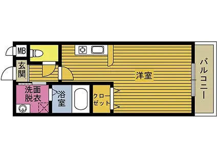 ベスト京町マンション(ワンルーム/2階)の間取り写真
