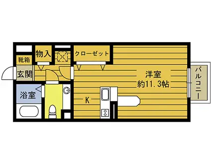 アベニール羽田(ワンルーム/1階)の間取り写真