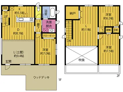 JR豊肥本線 滝尾駅 徒歩35分 2階建 築7年(4SLDK)の間取り写真