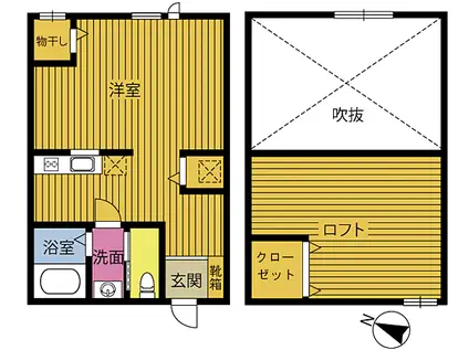 プロスペリタ羽田(ワンルーム/2階)の間取り写真