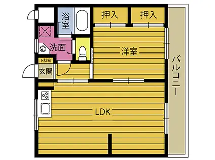 ローレンスビレッジV(1LDK/1階)の間取り写真