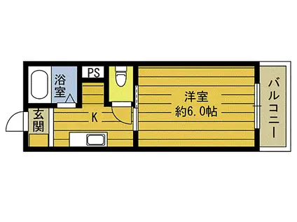 B-LINK MIYAZAKI(1K/1階)の間取り写真