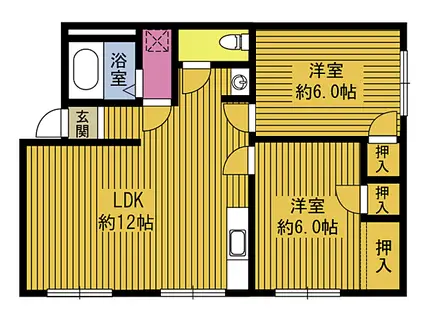 レジデンス豊府東(2LDK/3階)の間取り写真