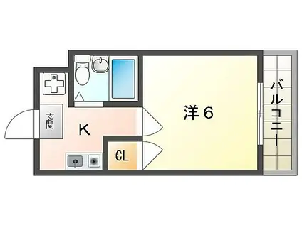 メゾン大和田(1K/4階)の間取り写真