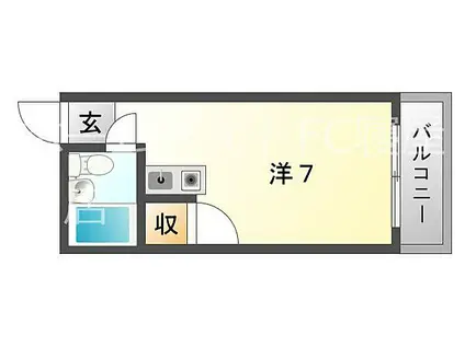 千功ハイツ(ワンルーム/3階)の間取り写真
