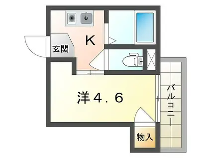 SENSE SNT(1K/3階)の間取り写真