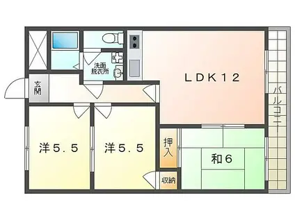 東神田マンション(3LDK/1階)の間取り写真