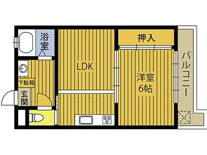 コーポ宮成(2K/2階)の間取り写真