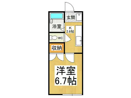 染谷アパート(1K/1階)の間取り写真