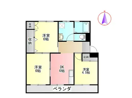 コーポいぶき(3DK/1階)の間取り写真