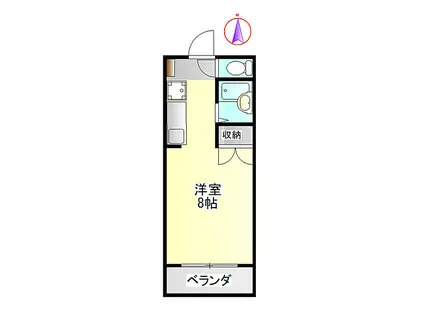 第2ハイツタマキ(ワンルーム/1階)の間取り写真