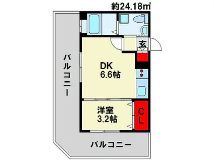 NO.71オリエントトラストタワー(1DK/5階)の間取り写真