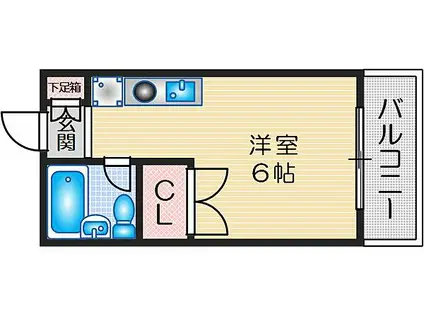 コスミティ高槻(1K/5階)の間取り写真