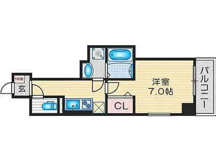 オリエントレジデンス門真栄町(1K/10階)の間取り写真