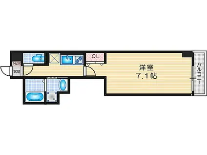 オリエントレジデンス門真栄町(1K/9階)の間取り写真