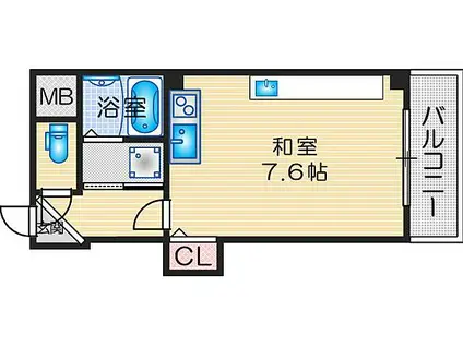 エスパシオ(ワンルーム/1階)の間取り写真