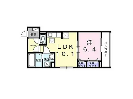 氷室町2丁目アパート(1LDK/1階)の間取り写真