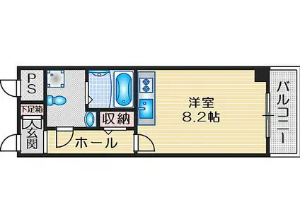 プラスコート西豊川(ワンルーム/3階)の間取り写真