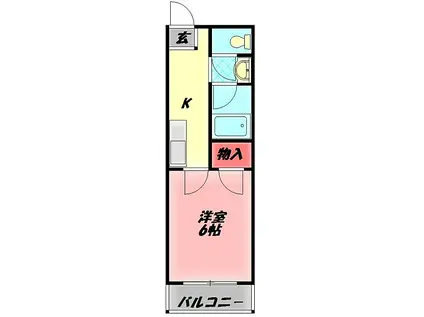 オスカー柳町(1K/1階)の間取り写真