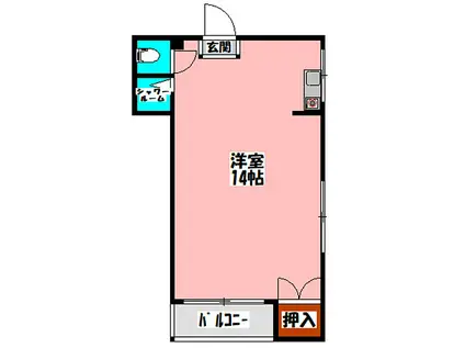 エクセレント・新森(ワンルーム/4階)の間取り写真