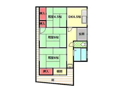 京阪本線 古川橋駅 徒歩9分 1階建 築42年(3DK)の間取り写真