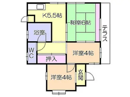 福山アパート(3K/1階)の間取り写真