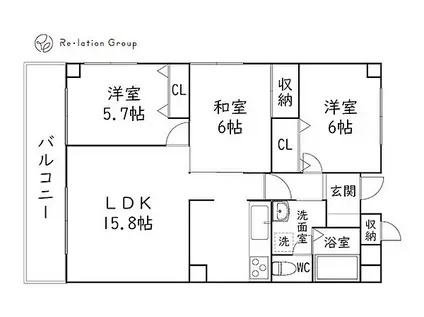 ライフ第5マンション大平台(3LDK/1階)の間取り写真