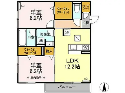 ADVANCE(2LDK/1階)の間取り写真