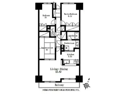 エムズ鴨江(3LDK/6階)の間取り写真