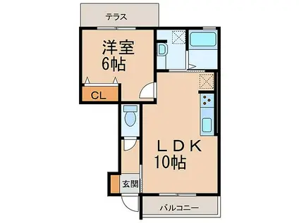 D-ROOM TOKI(1LDK/1階)の間取り写真