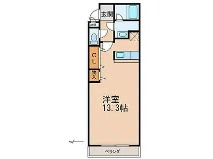 JR阪和線 紀伊中ノ島駅 徒歩12分 2階建 築15年(ワンルーム/2階)の間取り写真