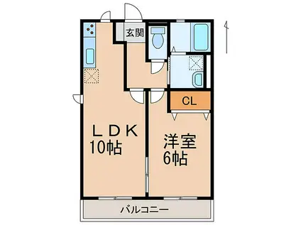 JR紀勢本線 黒江駅 徒歩14分 2階建 築19年(1LDK/2階)の間取り写真