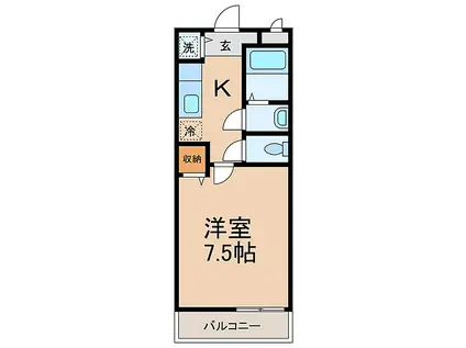 南海線 紀ノ川駅 徒歩10分 2階建 築24年(1K/2階)の間取り写真
