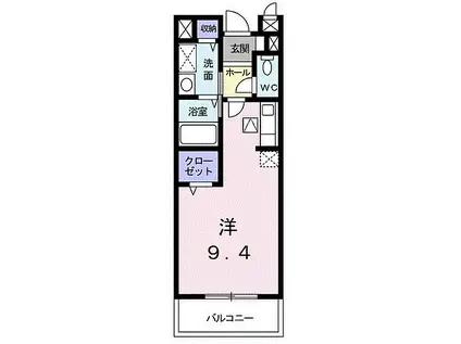 ベレッツァ・カーサ(ワンルーム/2階)の間取り写真