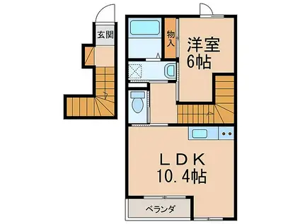 南海和歌山港線 和歌山港駅 徒歩20分 2階建 築9年(1LDK/2階)の間取り写真