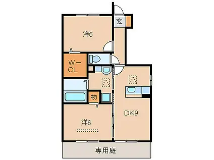 JR和歌山線 岩出駅 徒歩11分 2階建 築11年(2DK/1階)の間取り写真